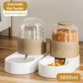 Automatisches 3800ml Schwerkraft-Wasserspender- und Futterautomaten-Set für Hunde - 2000 ml Wasserspender & 2000 ml Futterautomat - Braun / Universell für Hunde und Katzen