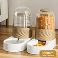 Distributeur automatique de nourriture et d'eau pour animaux, marron kaki, 3800 ml - Ensemble Abreuvoir et Mangeoire / 3800ml / Brun Lomi