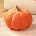 Gros plan d'un coussin en peluche citrouille orange avec une texture sherpa réaliste. - 20cm (Compressé) / Orange