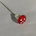 Miniature red foam mushroom ornament with wire for DIY crafts and micro landscapes - Red