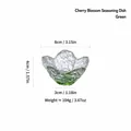 Green cherry blossom glass sauce dish with 8cm width and beautiful hammered texture. - Cherry Blossom Dish (Green) / Diameter 8cm, Height 4cm