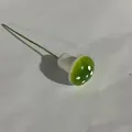 Miniature green foam mushroom ornament with wire stem for fairy garden decoration - Green