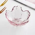 Pink cherry blossom shaped glass dipping bowl with smooth edge, 1 pack included - Cherry Blossom Dish Pink (Smooth Edge) / 1 Piece/Pack (Diameter 8.3cm)