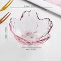 Bol à trempette en verre en forme de fleur de cerisier rose, bord lisse, 1 pièce - Plat Fleur de Cerisier Rose (Bord Lisse) / 1 Pièce/Pack (Diamètre 8.3cm)