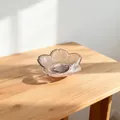 Japanese cherry blossom shaped glass sauce dish with hammered texture in pale pink - Petal Dish (Small/Purple) / Diameter 8cm, Height 3cm