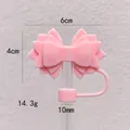 Détails des mesures pour le couvre-paille nœud en silicone rose pour paille 10mm - Rose