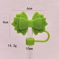 Vue détaillée du couvre-paille en silicone vert montrant les dimensions pour pailles de 10mm - Vert Fruit