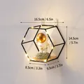 Creative hexagonal black wall shelf with wooden base and product dimensions displayed - Small (16.5x14.5x9.5cm) / Black