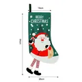 Large decorative green Christmas stocking featuring Santa Claus with 44cm height dimension - Printed Hanging Leg Santa Christmas Stocking