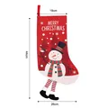 Red Christmas stocking with snowman design, size 44cm for holiday gift bag decorations - Printed Hanging Leg Snowman Christmas Stocking