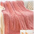Couverture en velours rose épaisse et douce avec motif de losanges pour le canapé - Couverture Enfant-100x150cm / Vieux rose