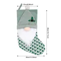 Green knitted gnome Christmas stocking decoration gift bag with size measurements - Green Knit Gnome Male Style / Green