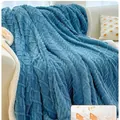 Couverture épaisse en polaire taffetas bleue avec doublure sherpa blanche douce - Couverture Enfant-100x150cm / Bleu gris