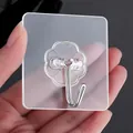 Transparante sterke zelfklevende wandhaak met 6x6 cm vierkante basis voor opslag. - 6x6cm (60 Zijde Dikte) / Transparant