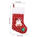 Large red and white knitted Christmas stocking with Santa Claus and measurements - Knitted Polka Dot Santa Christmas Stocking (Large)