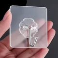 Transparante zelfklevende wandhaak met RVS haak, vierkant formaat 6x6cm - Roestvrijstalen Haak / 6x6cm (50 Zijde Dikte) / Transparant