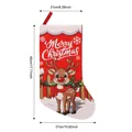 Large Christmas stocking with reindeer pattern and size dimensions - Red Printed Reindeer Style / 45x27cm
