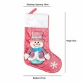 Pink Christmas stocking gift bag with snowman decoration and size markings for home decor - Candy Color Snowman Christmas Stocking / Pink