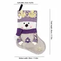 Large purple and grey snowman Christmas stocking gift bag with 45cm height dimension - Purple Reindeer Christmas Stocking Style / Purple