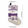 Decorative purple and grey snowman Christmas stocking gift bag, height 45cm, festive decor - Purple Snowman / Purple