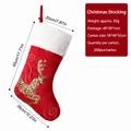 Large reindeer Christmas stocking in red and white with sequin embroidery - Gold Sequin-Reindeer