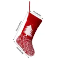 Red knitted Christmas stocking with white tree pattern and height dimension 37 cm - Red and White Knitted Christmas Stocking - Christmas Tree