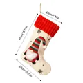 Calcetín de Navidad de felpa con gnomo en 3D y dimensiones de tamaño para regalos - Blanco