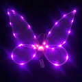 Glowing purple LED butterfly fairy wings for girls' costume parties and festival performance. - Pink Light-up Wings / Single Wings / Pink