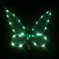 Green LED glowing butterfly fairy wings for children performance party costume - Green Light-up Wings / Single Wings / Green