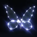 LED light-up butterfly wings for kids' fairy costume performance - White Light-up Wings / Single Wings / White