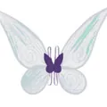 Iridescent butterfly fairy wings for kids costume parties in white with purple detail - Elf Wings Single Item / Single Wings / Purple
