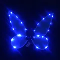 Blue LED glowing butterfly fairy wings for girls costume party stage performance - Blue Light-up Wings / Single Wings / Blue