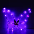 Glowing purple LED butterfly wings for girls fairy costume, ideal for festive party props - Purple Light-up Wings / Single Wings / Purple