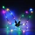 Glowing LED butterfly fairy wings for girls festival party performance costume - Green Multicolor LED Wings / Single Wings / Green