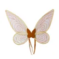 Elegant fairy butterfly wings in beige and gold with brown butterfly decoration center - Elf Wings Single Item / Single Wings / Coffee