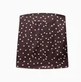 Détail d'un haut bandeau en satin marron foncé orné d'un motif classique à pois blancs élégant - XS / Hauts / Pois