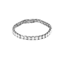 Bracciale tennis hip hop 3-6mm finitura argento con brillanti pietre di zircone cubico - Zirconia / Larghezza 5mm-6 Pollici (circa 16cm) / Platino