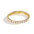 Bracciale tennis placcato oro scintillante con pietre di zirconi rotondi da 3-6 mm - Zircone Chiaro / Larghezza 5mm-6 Pollici (circa 16cm) / Oro