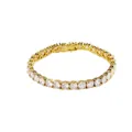 Lussuoso bracciale tennis placcato oro 18k con pietre di zirconia cubica a taglio brillante - Zirconia / Larghezza 5mm-6 Pollici (circa 16cm) / Oro
