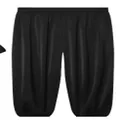 Solid black satin bubble leg lantern pants with elastic cuffs for women - S / Bottoms / Black