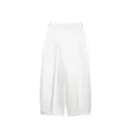 Pantaloni a gamba larga bianchi a vita alta in raso elegante con pieghe sul davanti - XS / Pantaloni e gonne