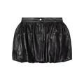 Mini-jupe boule tendance en similicuir noir avec des détails de poches utilitaires - XS / Bas / Noir