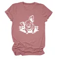 Dettaglio della stampa grafica di un simpatico maialino bianco su t-shirt rosa donna - Taglia S / Top / Oro rosa