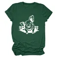 Primo piano della stampa bianca a testa di maiale su t-shirt verde scuro - Taglia S / Top / Verde Retrò (Testo Bianco)