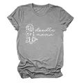 Détail du t-shirt gris doodle mama pour femmes avec imprimé graphique de chien blanc - S / Hauts / Gris foncé
