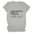 T-shirt gris décontracté pour femme avec col rond et citation amusante imprimée sur le devant - S / Hauts / Gris clair