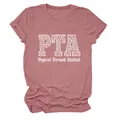 Camiseta de manga corta malva con estampado de leopardo PTA Physical Therapist Assistant - S / Tops / Rosa oro