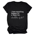 Vue détaillée d'un t-shirt noir à col rond pour femme avec un slogan imprimé amusant - S / Hauts / Noir