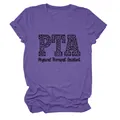 Primer plano del diseño PTA Physical Therapist en camiseta morada de cuello redondo - S / Tops / Violeta (Letras Negras)