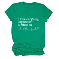 T-shirt femme émeraude en coton à col rond et manches courtes avec slogan imprimé - S / Hauts / Vert Foncé (Police Blanche)